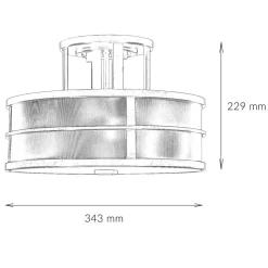 Deckenleuchte SHOJI Creme Ø34cm Wohnzimmer Lampe