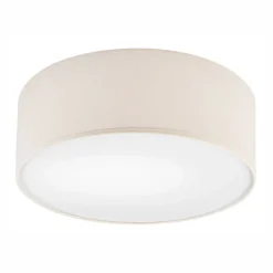 Deckenleuchte Stoff Ø 35 cm rund Creme blendarm flach für E27