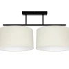Deckenleuchte Stoff blendarm Schwarz Creme E27 L:70 cm