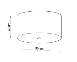 Deckenleuchte Stoff Glas Weiß Ø 50 cm blendarm 5x E27