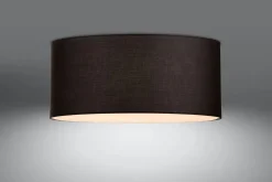 Deckenleuchte Stoff Glas Ø 70 cm H: 35 cm Schwarz