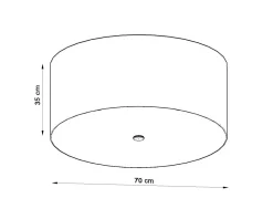 Deckenleuchte Stoff Glas Ø 70 cm H: 35 cm Schwarz
