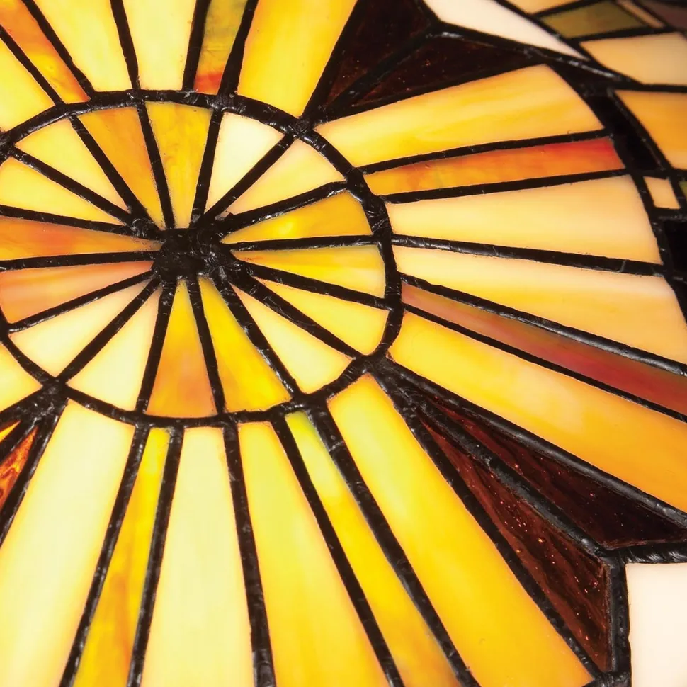 Deckenleuchte Tiffany Stil Buntglas Ø 42 cm rund 2x E27