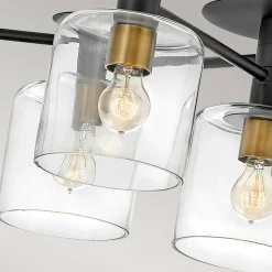 Deckenleuchte verstellbar B: 80-144 cm groß Metall glas