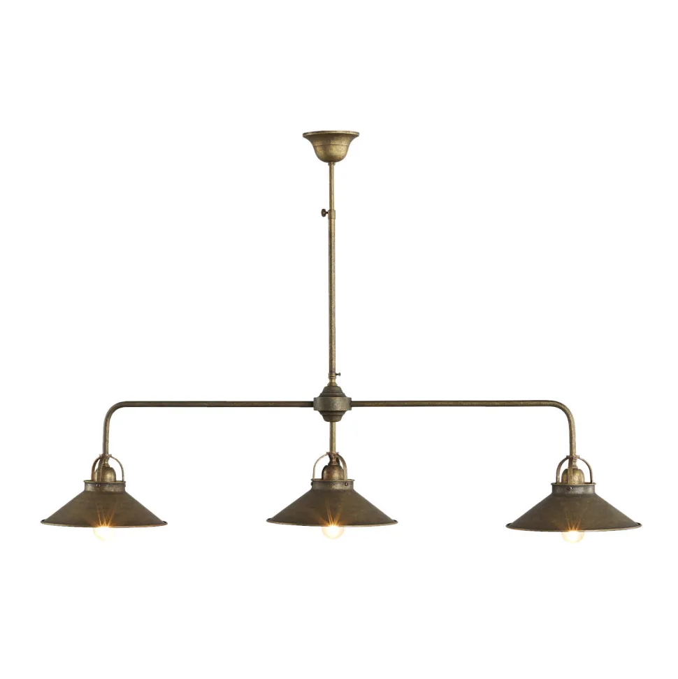 Deckenleuchte verstellbar Messing B: 115 cm in Bronze antik