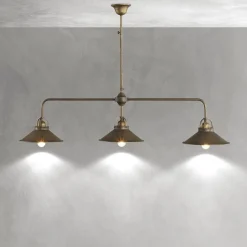 Deckenleuchte verstellbar Messing B: 115 cm in Bronze antik