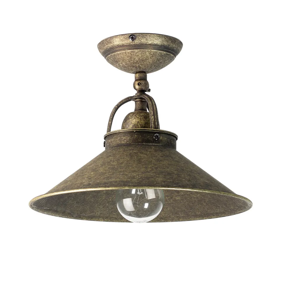 Deckenleuchte Vintage aus Messing in Bronze Antik