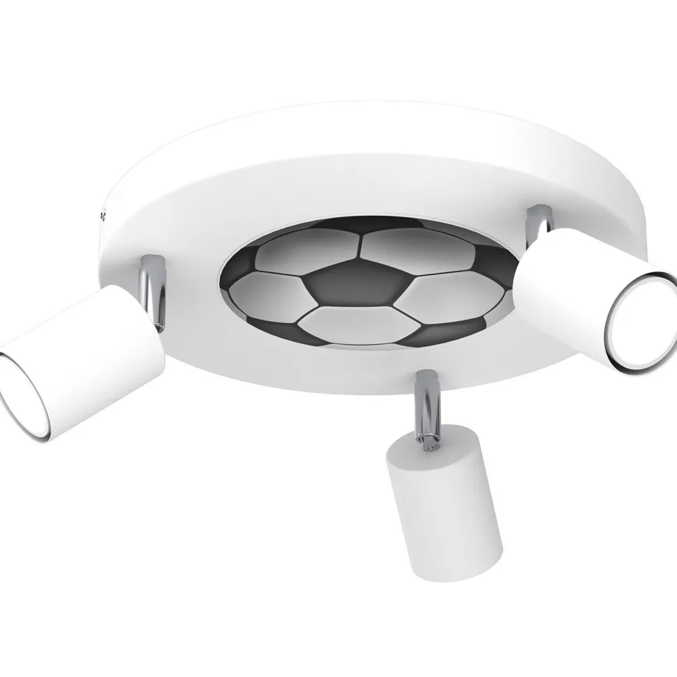 Deckenleuchte Weiß Ø 30 cm schwenkbar Metall 3x GU10 Kinder