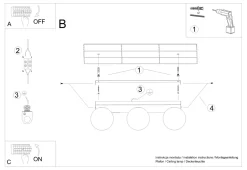 Deckenleuchte Weiß 50 cm lang Glas Metall 3-flammig G9