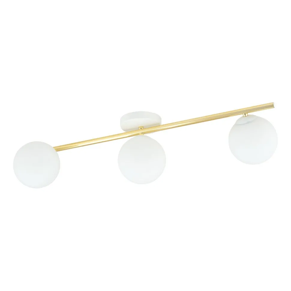 Deckenleuchte Weiß Gold 80 cm 3-flammig LUISELLA