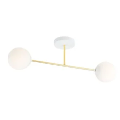 Deckenleuchte Weiß Gold 2-flammig 55 cm E14 ANNETTA