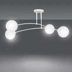 Deckenleuchte Weiß Kugel Schirm 4x E14 Deckenlampe