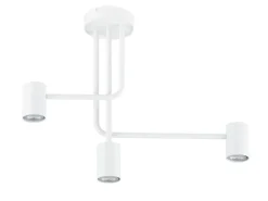 Deckenleuchte Weiß Metall GU10 3-flammig akzentuiert