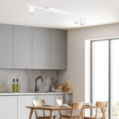 Deckenleuchte Weiß Modern lang 80 cm flach 3-flammig