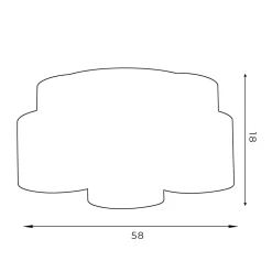 Deckenleuchte Weiß Stoff Metall E27 Ø58 cm blendarm