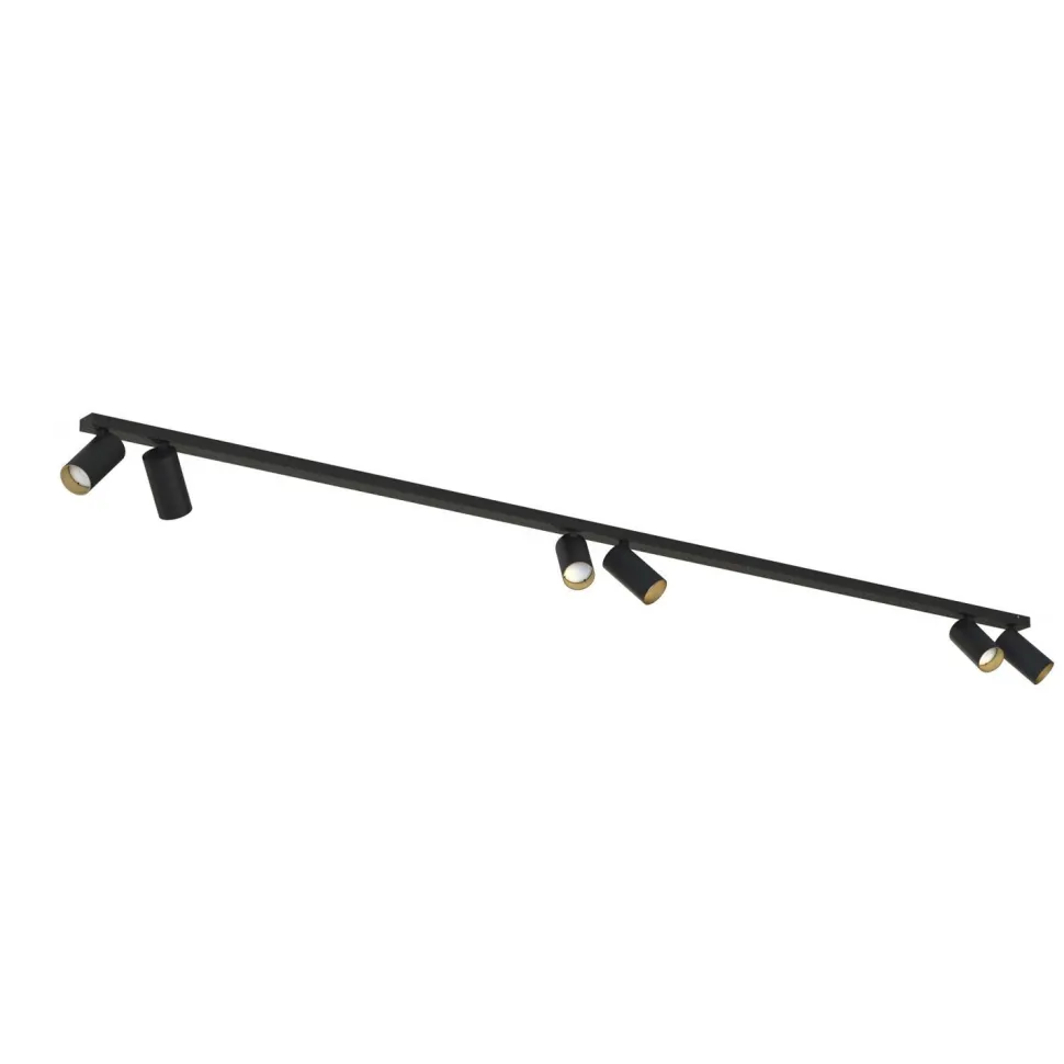 Deckenspot 200 cm groß 6-flammig GU10 in Schwarz Gold Modern