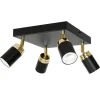 Deckenspot eckig 4-flammig GU10 Schwarz Gold EVIE
