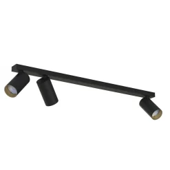 Deckenspot 3-flammig GU10 in Schwarz Gold 70 cm lang