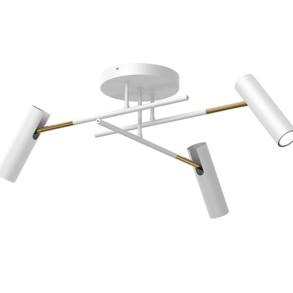 Deckenspot flexibel Weiß Grau Gold Metall GU10 B:89 cm