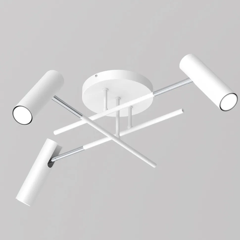 Deckenspot flexibel Weiß Grau Chrom Metall GU10 B:89 cm