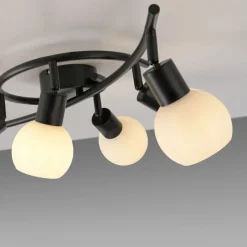 Deckenspot Glas Metall 6-flammig inkl E14 5 W flexibel