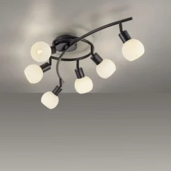 Deckenspot Glas Metall 6-flammig inkl E14 5 W flexibel