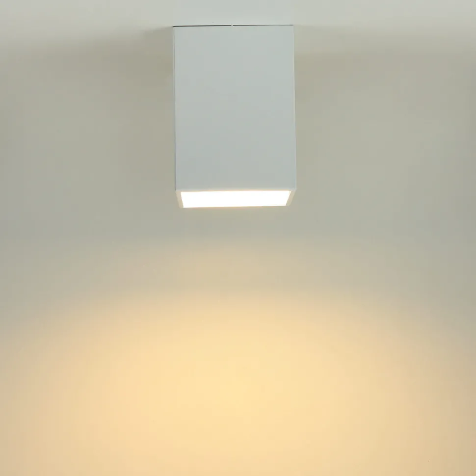 Deckenspot GU10 Weiß Metall eckig 11,5 cm breit DOWNLIGHT