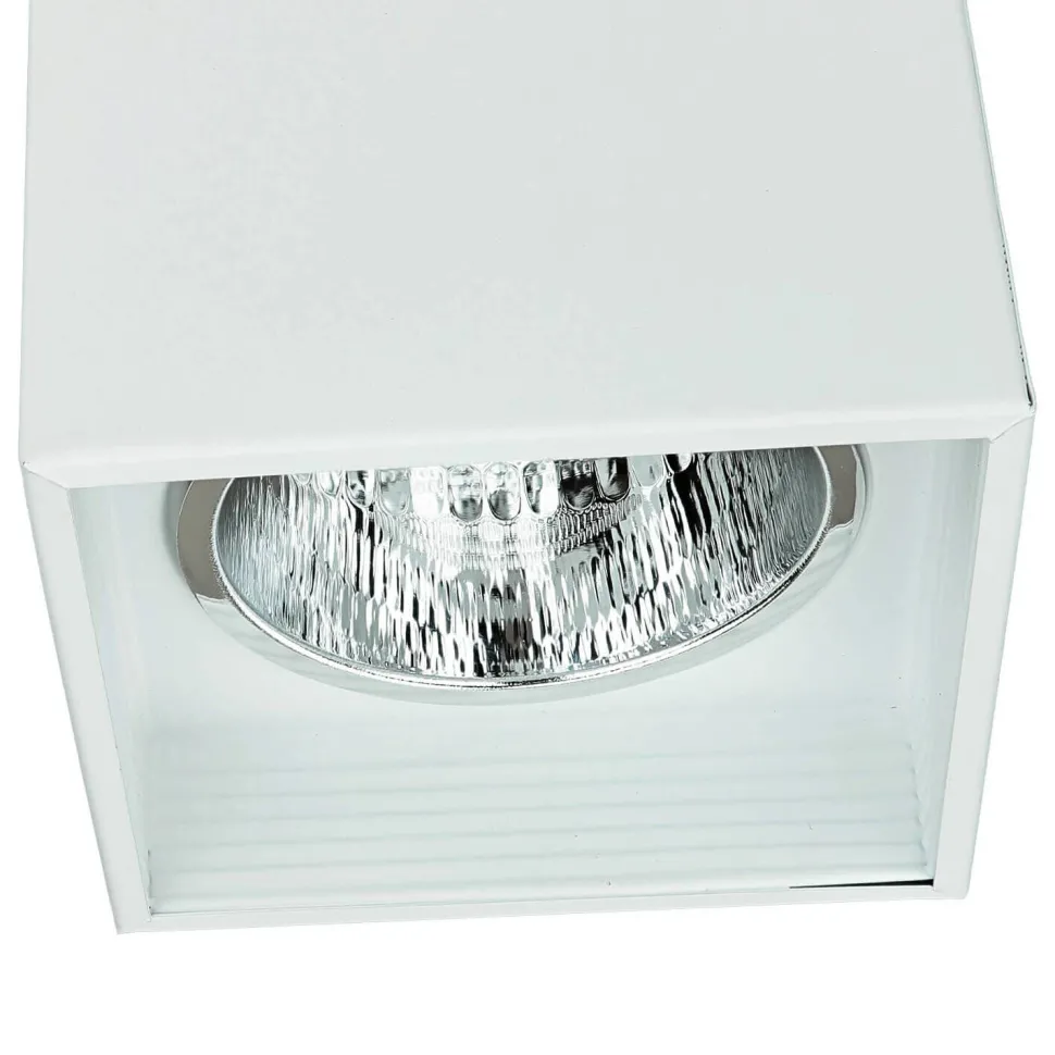 Deckenspot GU10 Weiß Metall eckig 11,5 cm breit DOWNLIGHT