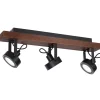 Deckenspot Holz Metall Schwarz L:75 cm GU10 verstellbar