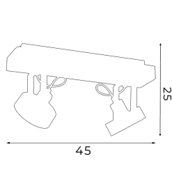 Deckenspot Holz Metall Schwarz L:45 cm GU10 flexibel