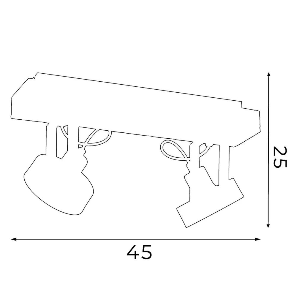 Deckenspot Holz Metall Schwarz L:45 cm GU10 flexibel