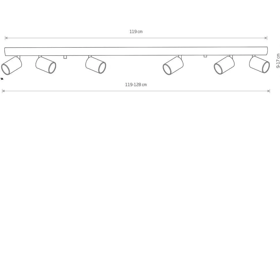 Deckenspot in Grafit 6-flmg