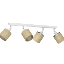 Deckenspot Jute Metall Weiß E27 65 cm verstellbar