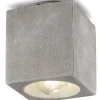 Deckenspot Keramik E27 Aufputz Beton-Optik eckig Modern