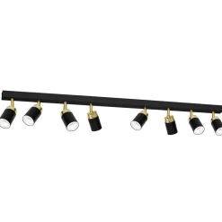 Deckenspot lang 110 cm 8-flammig Schwarz Gold GU10