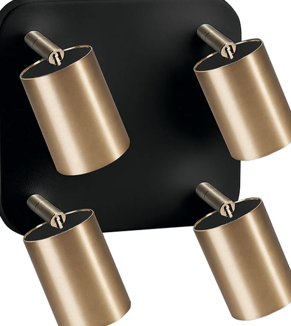 Deckenspot Messing 4-flmg Wohnzimmer Lampe EYE