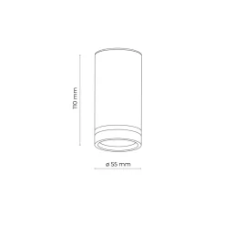 Deckenspot Metall Ø 5,5 cm H: 11 cm klein rund Schwarz GU10