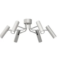 Deckenspot Metall Grau Chrom B:94 cm 6-flammig flexibel