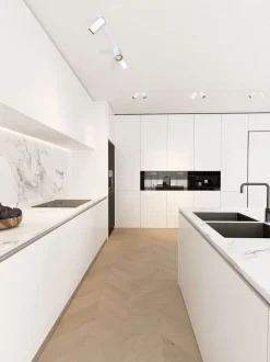 Deckenspot Modern 200 cm lang 6-flammig GU10 in Weiß Gold