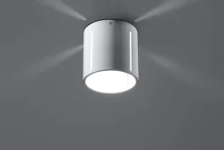 Deckenspot rund klein Ø 10 cm Weiß Metall Modern flach