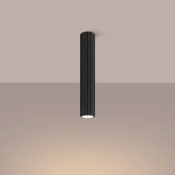 Deckenspot schmal Ø 6,5 cm H: 40 cm Schwarz GU10 Aufputz