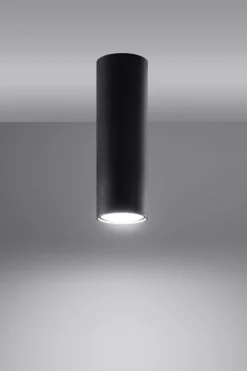 Deckenspot Schwarz 20 cm hoch Ø 6 cm schmal GU10 Metall