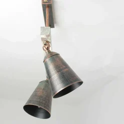 Deckenspot Shabby Kupfer 2-flammig E27 Metall Holz