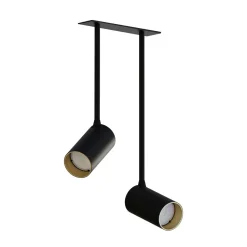 Deckenspot Unterputzmontage 2-flammig GU10 in Schwarz Gold