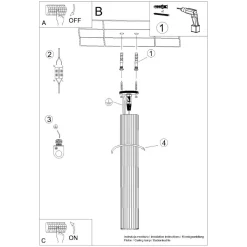 Deckenspot Weiß Ø 6,5 cm 60 cm hoch GU10 Aufputz Aluminium