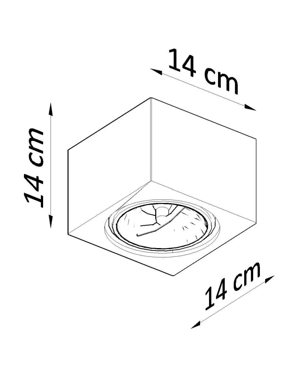 Deckenspot Weiß Keramik H: 14 cm klein bemalbar Würfel
