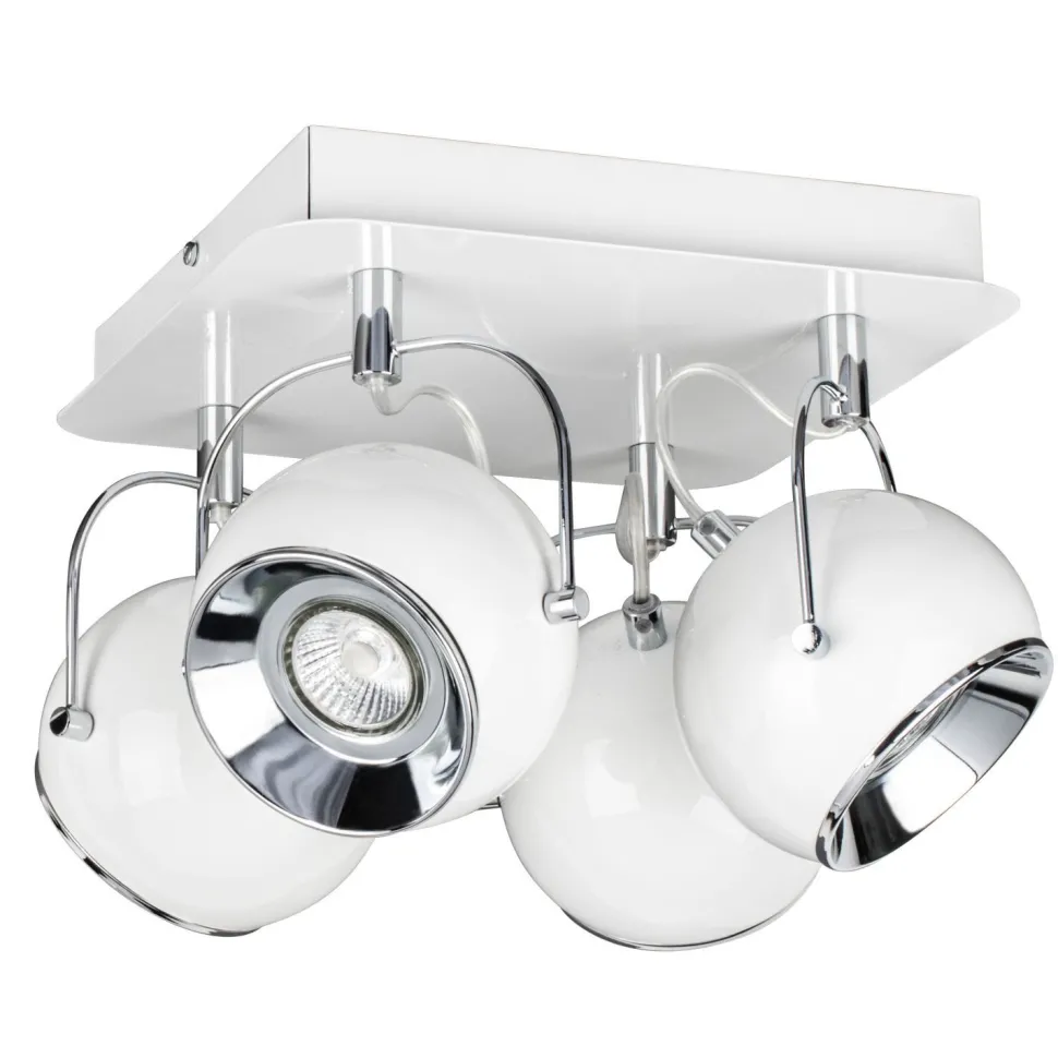 Deckenspot Weiß Metall verstellbar mit LED Vintage