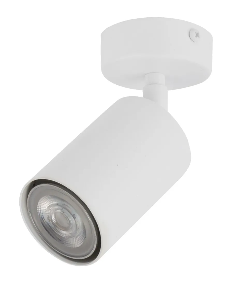 Deckenspot Weiß Zylinder Metall Zeitlos GU10 schwenkbar