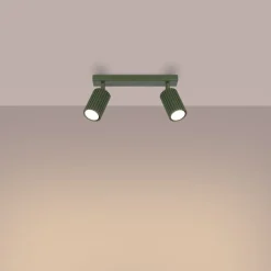 Deckenstrahler 2-flammig B: 30 cm klein schwenkbar GU10 Grün