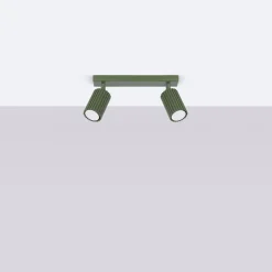 Deckenstrahler 2-flammig B: 30 cm klein schwenkbar GU10 Grün